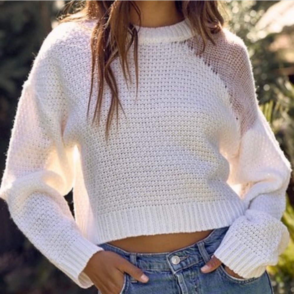 White Cropped Sweater